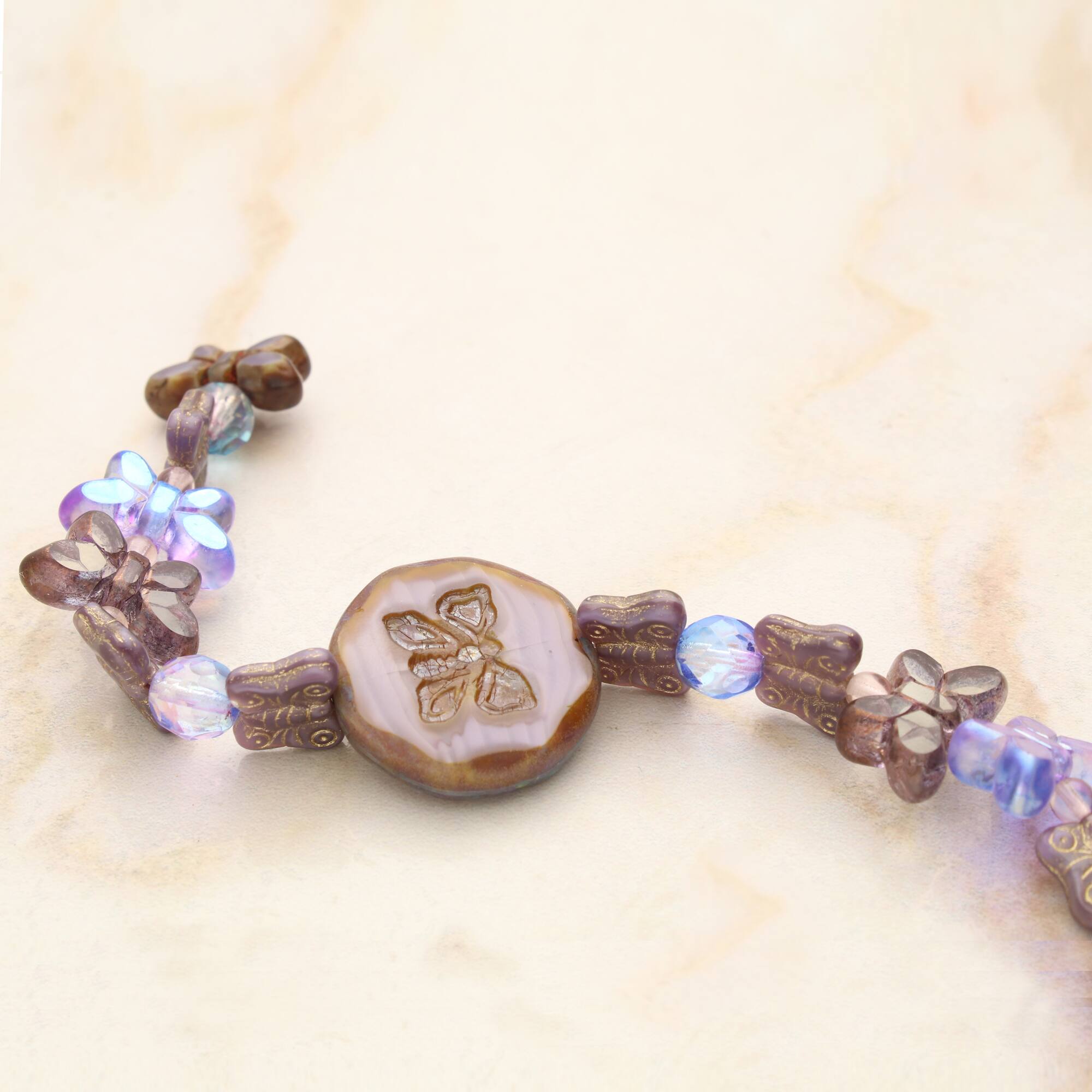 Purple Czech Glass Butterfly Bead Mix by Bead Landing™